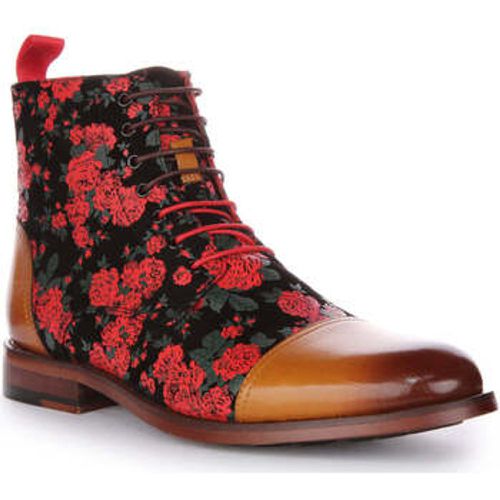 Justinreess Mens Lace up Oxford Boot Red Floral Print men's Boots in - Justinreess England - Modalova