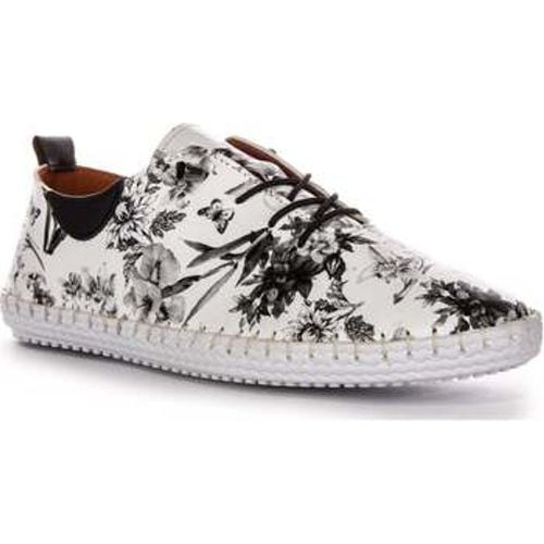 Justinreess Womens White Black Floral Leather Plimsoles Slip On women's Slip-ons (Shoes) in - Justinreess England - Modalova