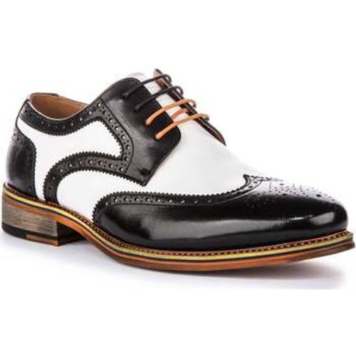 Justinreess Mens Two Tone Black White Leather Lace Brogue Shoes men's Slip-ons (Shoes) in - Justinreess England - Modalova