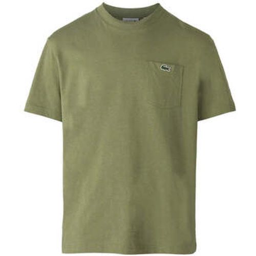 Chest Pocket Cotton T-Shirt Khaki men's in - Lacoste - Modalova