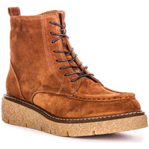 Justinreess Womens Moc Toe Tan Suede Lace Up Ankle Boots women's Boots in - Justinreess England - Modalova