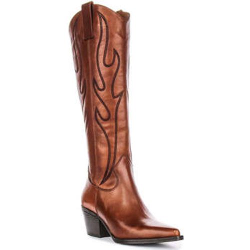 Justinreess Womens Pointed Knee High Tan Leather Cowboy Boots women's High Boots in - Justinreess England - Modalova