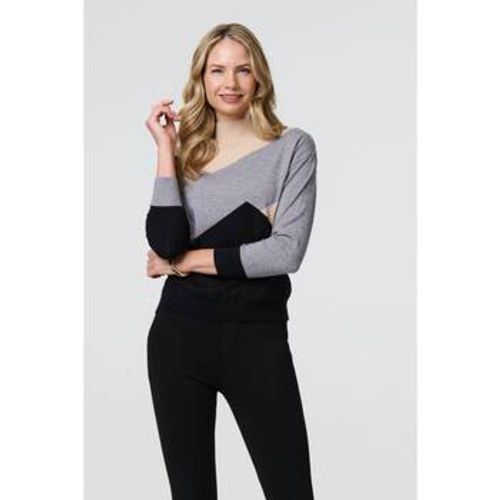 Colour Block High Neck Slim Jumper women's Sweater in - Izabel London - Modalova