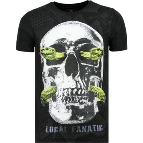 T-Shirt Skull Snake Rhinestones Skull Z - Local Fanatic - Modalova