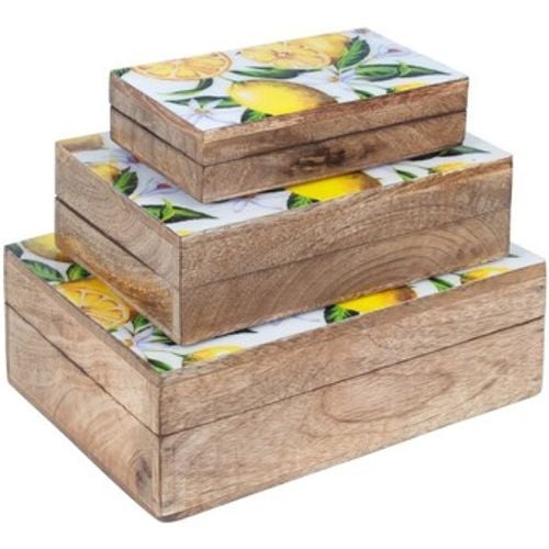 Körbe, Kisten, Regalkörbe Set 3 Schachteln Zitronen - Signes Grimalt - Modalova