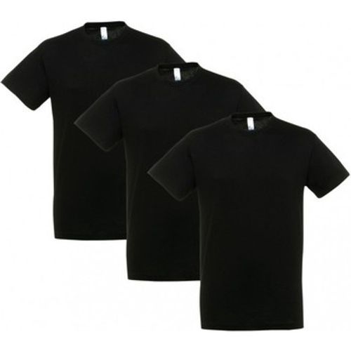 T-Shirt PACK 3 CAMISETAS NEGRAS COTTON - Sols - Modalova