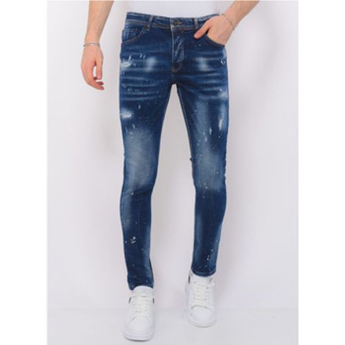 Slim Fit Jeans 's Paint Splatter Stonewashed Hosen - Local Fanatic - Modalova