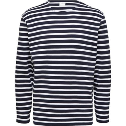 T-Shirts & Poloshirts Noos Briac Stripe L/S T-Shirt - Navy Blazer - Selected - Modalova