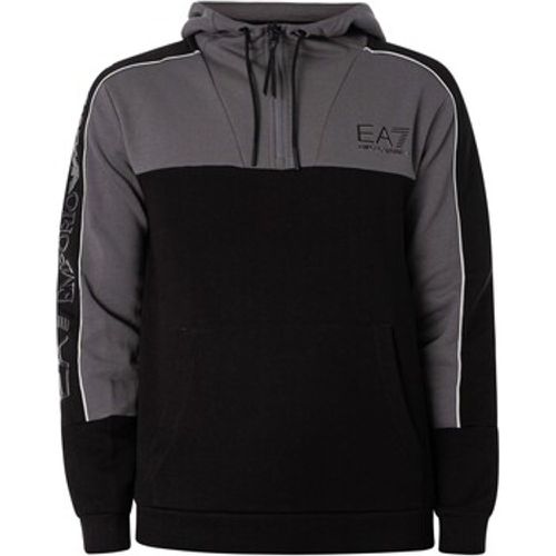 Sweatshirt Karierter Kapuzenpullover mit 1/4-Reißverschluss und Logo - Emporio Armani EA7 - Modalova