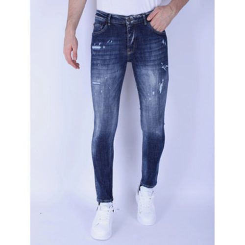 Slim Fit Jeans Denim Blue Stone Washed Jeans Slim - Local Fanatic - Modalova