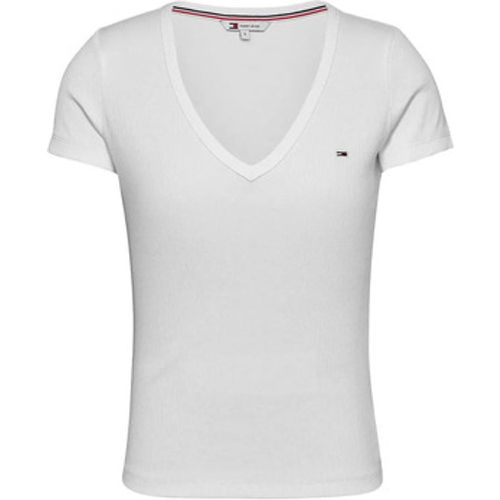 T-Shirt stretch côtelé - Tommy Jeans - Modalova