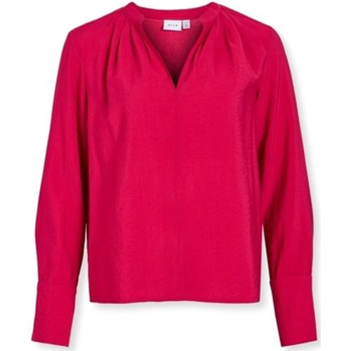 Vila Blusen Top Milla L/S - Cerise - Vila - Modalova