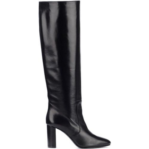 Damenstiefel Stiefel mit Absatz aus schwarzem Leder - Via Roma 15 - Modalova