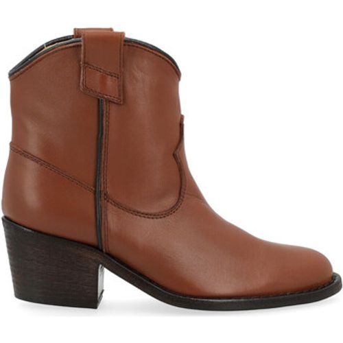 Ankle Boots Texanische Stiefelette aus braunem Leder - Via Roma 15 - Modalova