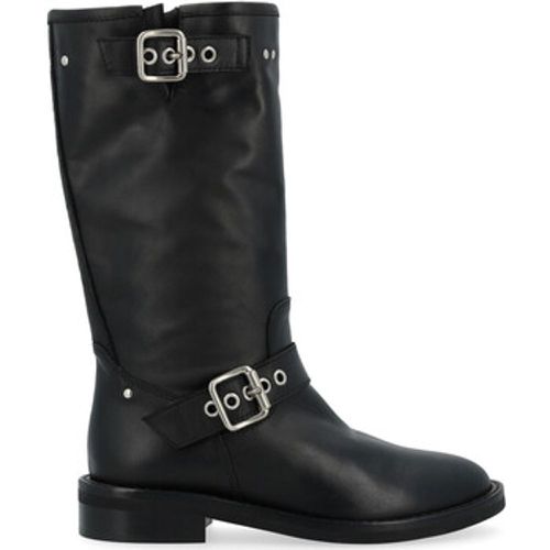 Damenstiefel Biker-Stiefel aus schwarzem Leder - Via Roma 15 - Modalova