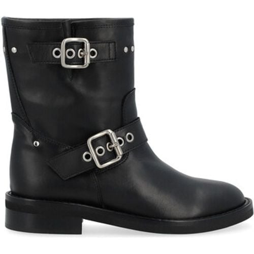 Ankle Boots Bikers Modell 4185 in schwarzem Leder - Via Roma 15 - Modalova