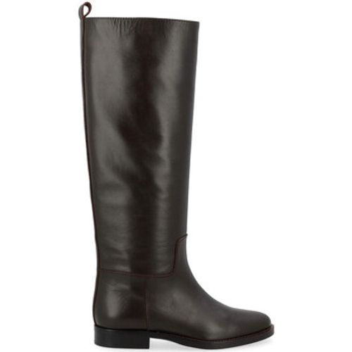 Damenstiefel Reitstiefel aus dunkelbraunem Leder - Via Roma 15 - Modalova