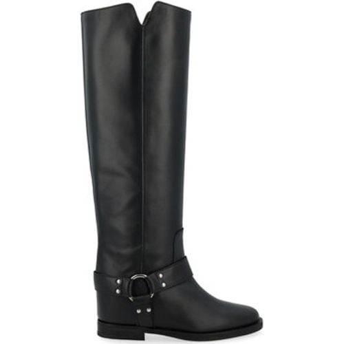 Damenstiefel Via Roma 14 schwarzer Lederstiefel mit Riemen - Via Roma 15 - Modalova