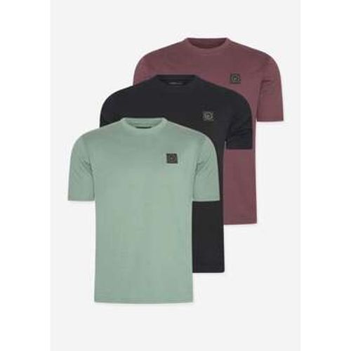 T-Shirts & Poloshirts 3 pack siren t-shirt - black - atlantic green - fig - Marshall Artist - Modalova