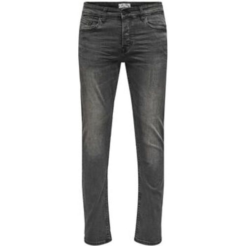 Straight Leg Jeans Jeans Slim Loom Black Washed lange Hose - Only & Sons - Modalova