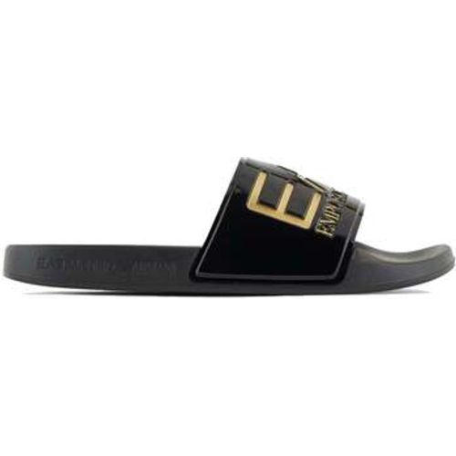 Zehensandalen Visibility Logo Slides Shiny Black/Gold - Ea7 Emporio Armani - Modalova