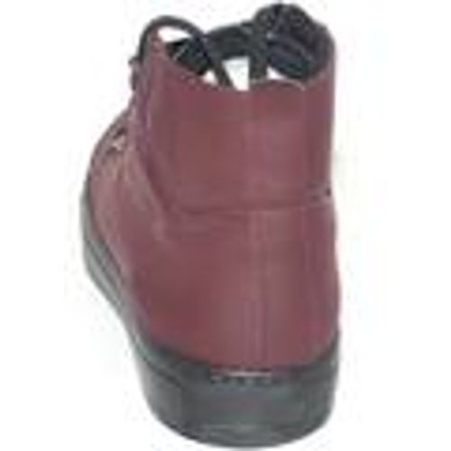 Sneakers alte Sneakers alta in vera pelle gommata bordeaux stringata con ganc - Made In Italia - Modalova