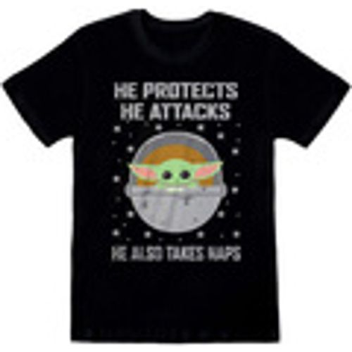 T-shirts a maniche lunghe Protects And Attacks - Star Wars: The Mandalorian - Modalova