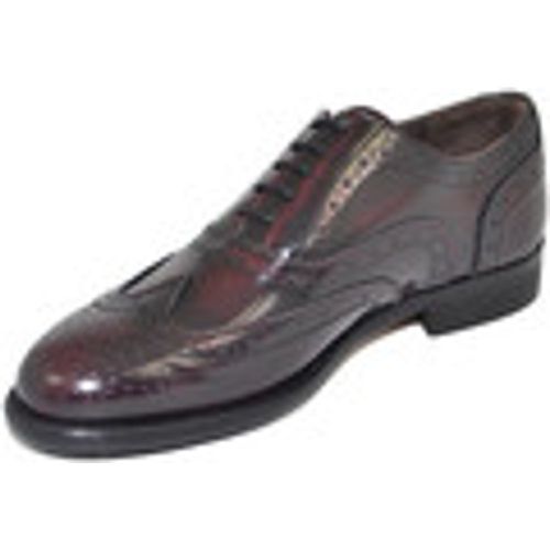 Classiche basse Scarpe uomo stringate francesina vera pelle abrasivata bordeaux - Malu Shoes - Modalova