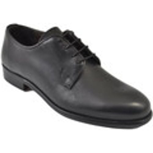 Classiche basse Scarpe uomo stringate vera pelle nera spazzolata a mano fondo c - Malu Shoes - Modalova