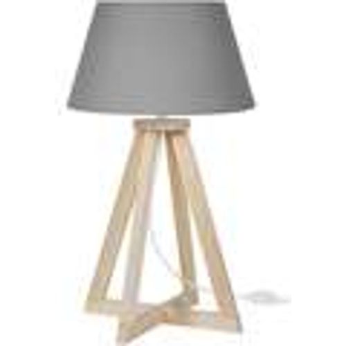 Lampade d’ufficio lampada da comodino tondo legno naturale e grigio - Tosel - Modalova