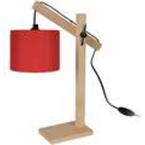 Lampade d’ufficio Lampada da scrivania tondo legno naturale e rosso - Tosel - Modalova