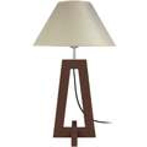 Lampade d’ufficio lampada da comodino tondo legno wangé e panna - Tosel - Modalova