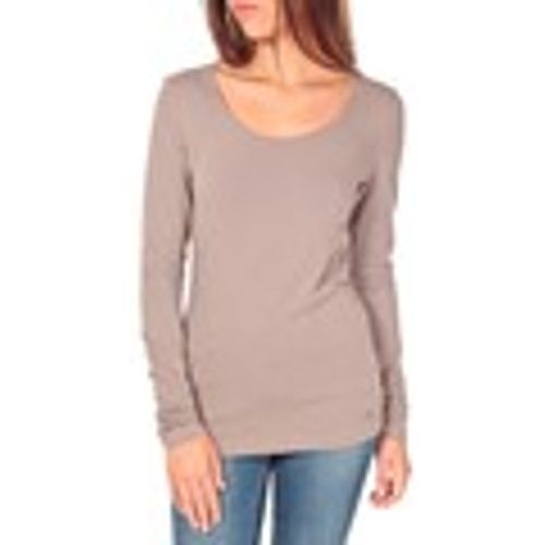 T-shirts a maniche lunghe Lara Stretch Longsleeve Taupe - Tom Tailor - Modalova