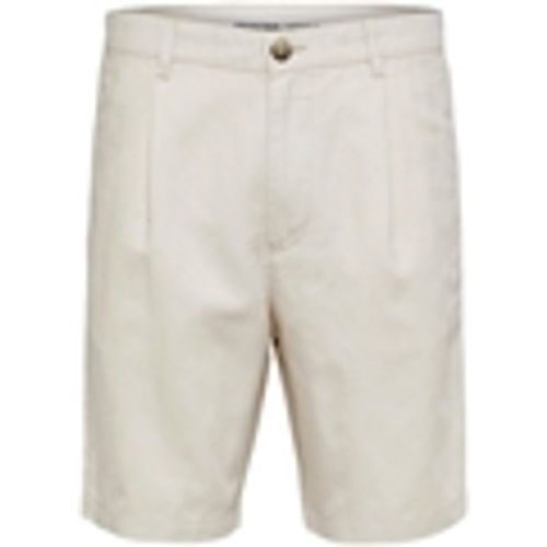 Pantaloni corti Comfort-Jones Linen - Oatmeal - Selected - Modalova