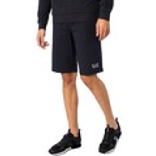 Pantaloni corti Pantaloncini in felpa con logo Bermuda - Emporio Armani EA7 - Modalova