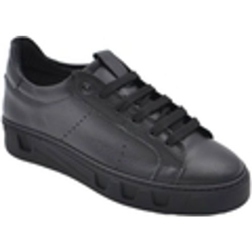 Sneakers Scarpa sneakers bassa uomo basic vera pelle liscia nera linea b - Malu Shoes - Modalova