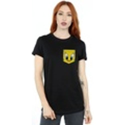 T-shirts a maniche lunghe Tweety Pie Face Faux Pocket - Dessins Animés - Modalova