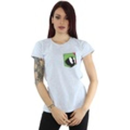 T-shirts a maniche lunghe Marvin The Martian Face Faux Pocket - Dessins Animés - Modalova