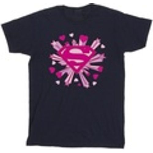 T-shirts a maniche lunghe Superman Pink Hearts And Stars Logo - Dc Comics - Modalova