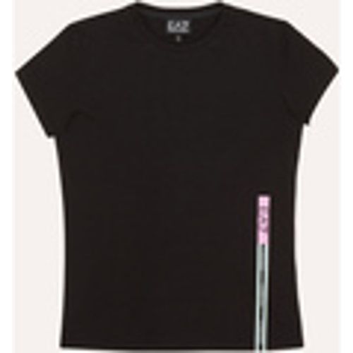 T-shirt & Polo T-shirt nera per bambina con banda logata - Emporio Armani EA7 - Modalova