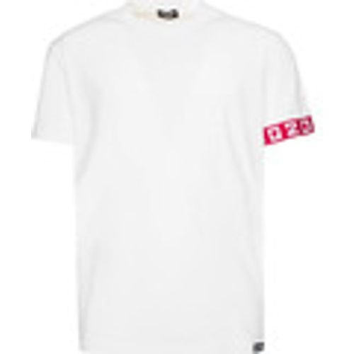 T-shirt & Polo tshirt bianca logo stripe rosso - Dsquared - Modalova