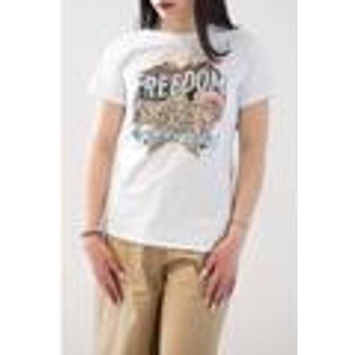 T-shirt T-shirt con stampa effetto vintage strass 241AP2260 - Twinset Actitude - Modalova