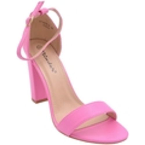 Sandali Sandalo alto donna in pelle fucsia tacco doppio 10 cm cinturino - Malu Shoes - Modalova