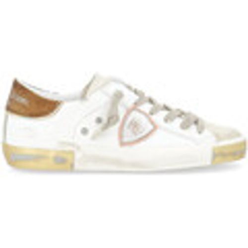 Sneakers Sneaker Paris X bianca con dettagli oro e - Philippe Model - Modalova