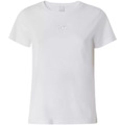 T-shirt & Polo t-shirt bianca con logo cucito - pinko - Modalova