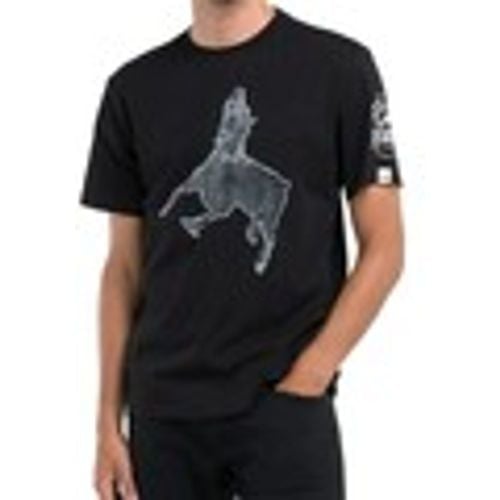 T-shirt & Polo T-Shirt Con Stampa Regular Fit Black - Replay - Modalova