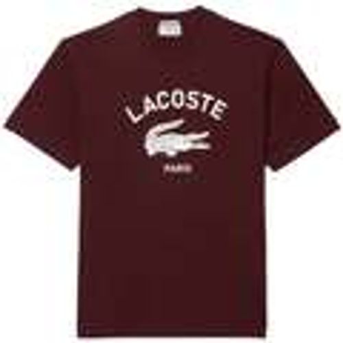 T-shirt & Polo Signature Print Cotton T-Shirt Bordeaux - Lacoste - Modalova