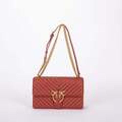 Borsa a spalla classic love bag one chevron pelle mattone - pinko - Modalova