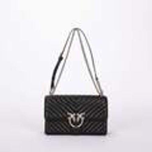 Borsa a spalla classic love bag one chevron pelle nera - pinko - Modalova