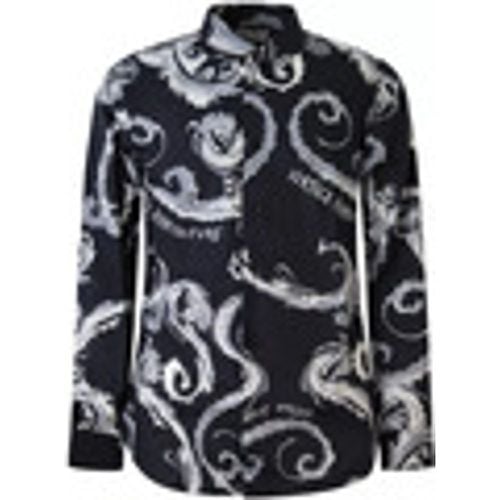 Camicia a maniche lunghe Camicia nera con fantasia all over per uomo - Versace Jeans Couture - Modalova